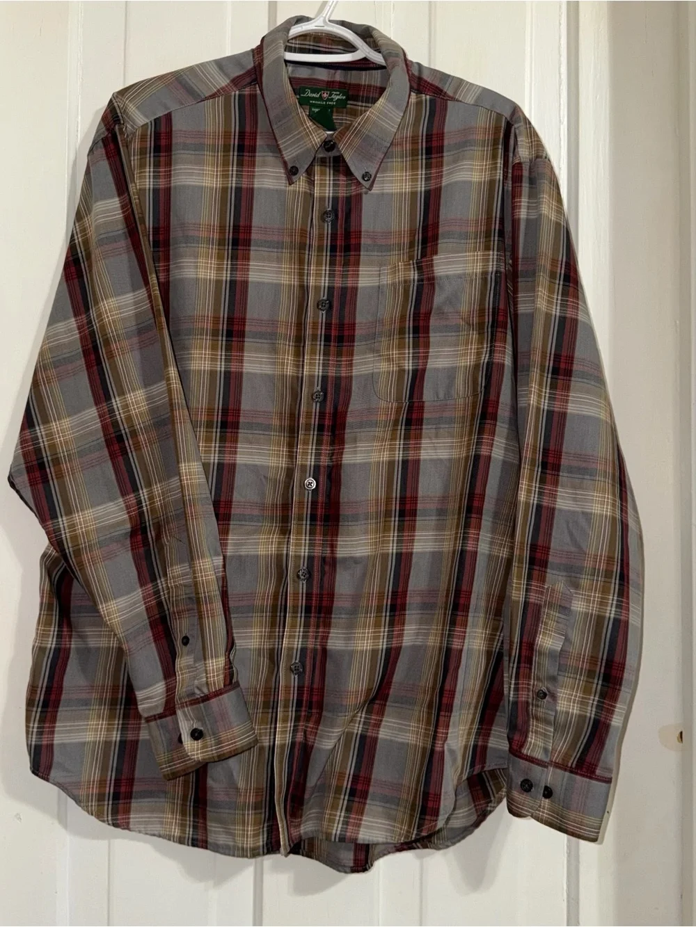 Vintage David Taylor Men's size large Plaid Button-Down Shirt